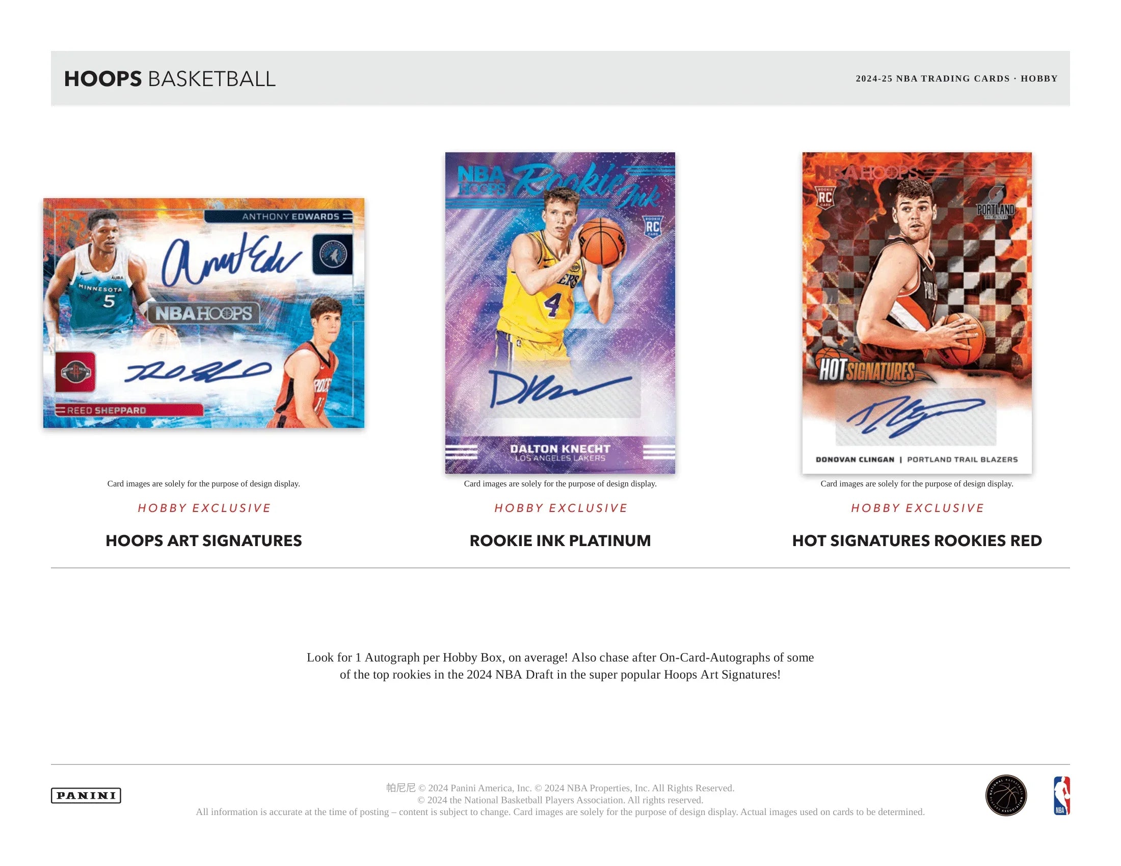 Text Hoops Panini - 2024/25 Hoops Basketball (NBA) - Hobby Box – The Card Vault