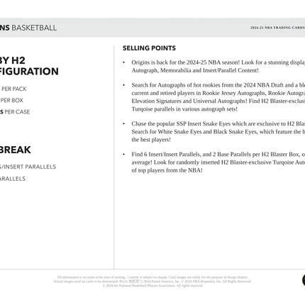 Panini - 2024/25 Origins Basketball (NBA) - Hybrid H2 Box
