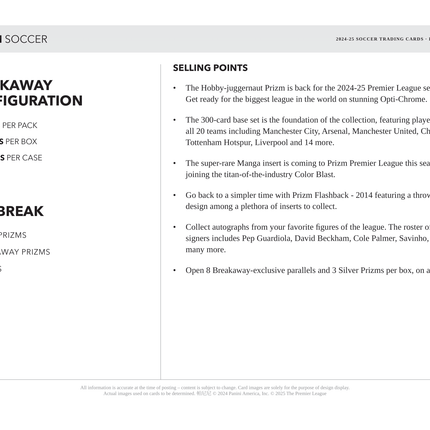 Panini - 2024/25 Prizm Premier League Football (Soccer) - Breakaway Box