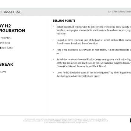 Panini - 2024/25 Select Basketball (NBA) - Hybrid H2 Box