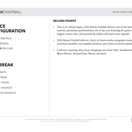 Panini - 2024 Mosaic American Football (NFL) - Choice Box