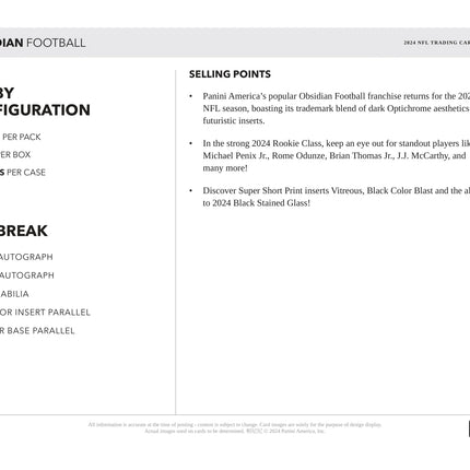 Panini - 2024 Obsidian American Football (NFL) - Hobby Box