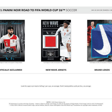 Panini - 2025/26 Noir Road To World Cup Football (Soccer) - Hobby Box