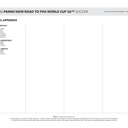 Panini - 2025/26 Noir Road To World Cup Football (Soccer) - Hobby Box