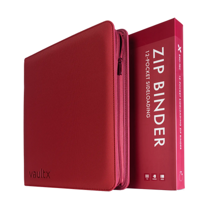 Vault X - 12-Pocket Exo-Tec® Zip Binder - Metallic Red