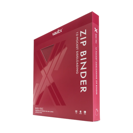 Vault X - 12-Pocket Exo-Tec® Zip Binder - Metallic Red