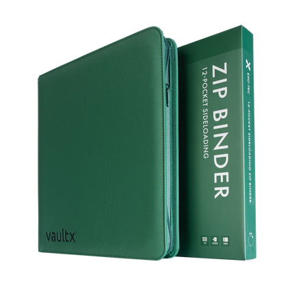 Vault X - 12-Pocket Exo-Tec® Zip Binder - Metallic Green