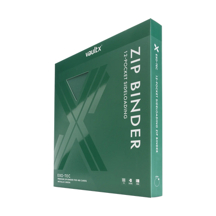 Vault X - 12-Pocket Exo-Tec® Zip Binder - Metallic Green