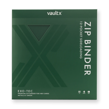 Vault X - 12-Pocket Exo-Tec® Zip Binder - Metallic Green