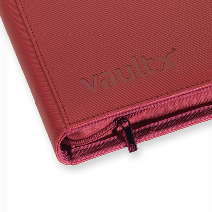 Vault X - 9-Pocket Exo-Tec® Zip Binder - Metallic Red