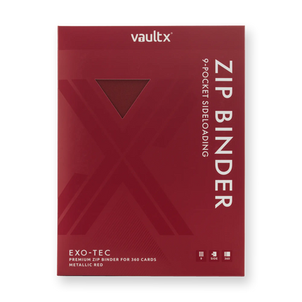 Vault X - 9-Pocket Exo-Tec® Zip Binder - Metallic Red