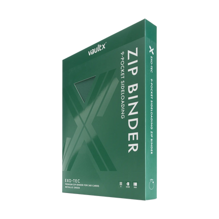 Vault X - 9-Pocket Exo-Tec® Zip Binder - Metallic Green