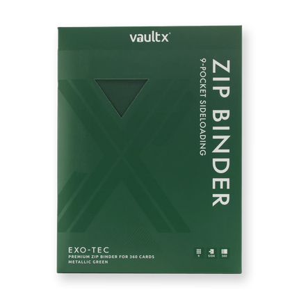 Vault X - 9-Pocket Exo-Tec® Zip Binder - Metallic Green