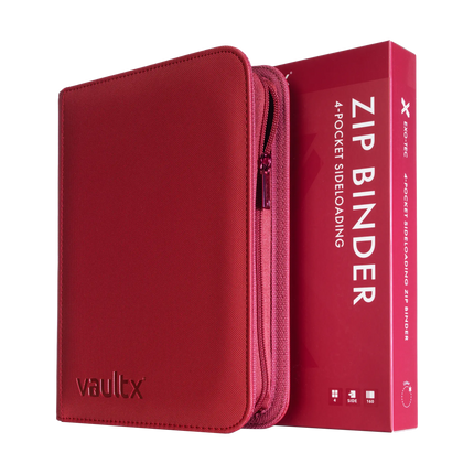 Vault X - 4-Pocket Exo-Tec® Zip Binder - Metallic Red