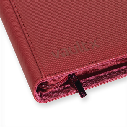 Vault X - 4-Pocket Exo-Tec® Zip Binder - Metallic Red