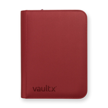Vault X - 4-Pocket Exo-Tec® Zip Binder - Metallic Red