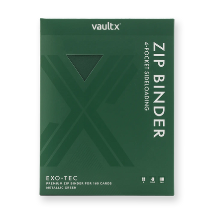 Vault X - 4-Pocket Exo-Tec® Zip Binder - Metallic Green