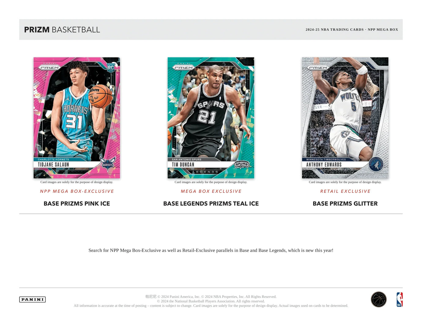 2024-25 Panini NBA Prizm Basketball Trading Cards Mega Box