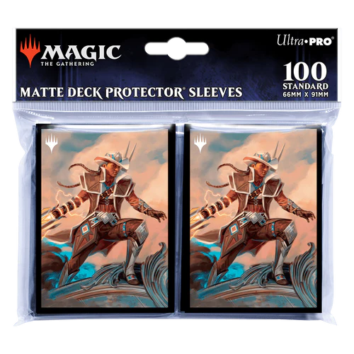 Outlaws of Thunder Junction Annie Flash, The Veteran Key Art Deck Protector Sleeves (100ct) for Magic: The Gathering