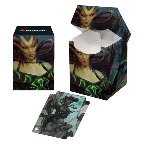 Outlaws of Thunder Junction Vraska, the Silencer Key Art 100+ Deck Box® for Magic: The Gathering