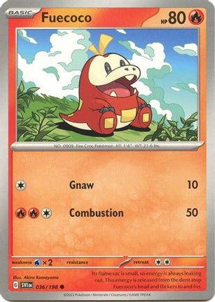 Pokemon TCG - Scarlet & Violet - Base Set - 36/198 - Fuecoco - Common - Reverse Holofoil
