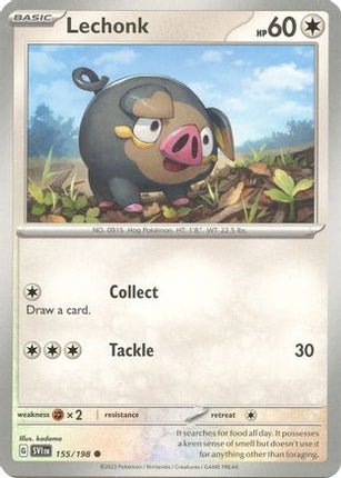Pokemon TCG - Scarlet & Violet - Base Set - 155/198 - Lechonk - Common - Reverse Holofoil