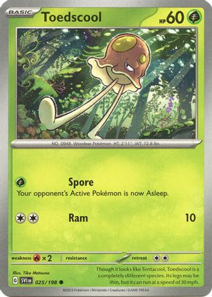 Pokemon TCG - Scarlet & Violet - Base Set - 25/198 - Toedscool - Common - Reverse Holofoil