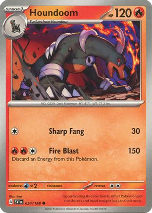 Pokemon TCG - Scarlet & Violet - Base Set - 34/198 - Houndoom - Common