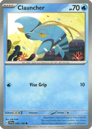 Pokemon TCG - Scarlet & Violet - Base Set - 49/198 - Clauncher - Common - Reverse Holofoil