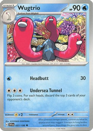 Pokemon TCG - Scarlet & Violet - Base Set - 57/198 - Wugtrio - Uncommon - Reverse Holofoil