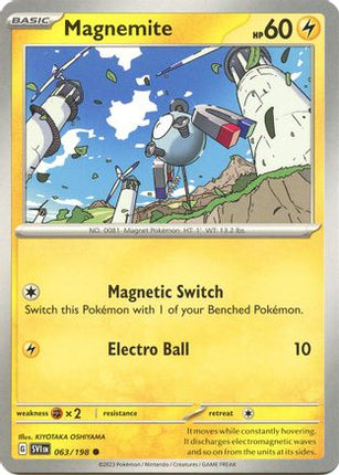 Pokemon TCG - Scarlet & Violet - Base Set - 63/198 - Magnemite - Common - Reverse Holofoil