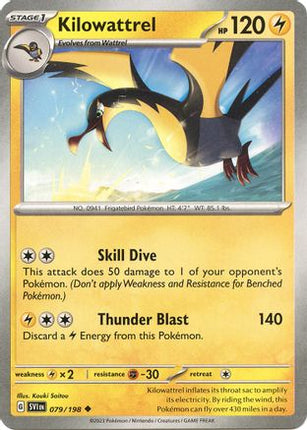 Pokemon TCG - Scarlet & Violet - Base Set - 79/198 - Kilowattrel - Uncommon - Reverse Holofoil