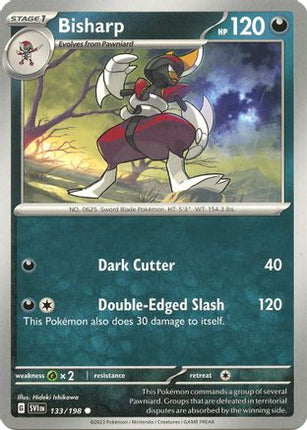 Pokemon TCG - Scarlet & Violet - Base Set - 133/198 - Bisharp - Common - Reverse Holofoil