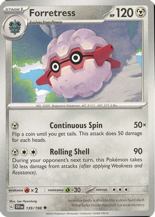 Pokemon TCG - Scarlet & Violet - Base Set - 139/198 - Forretress - Uncommon - Reverse Holofoil