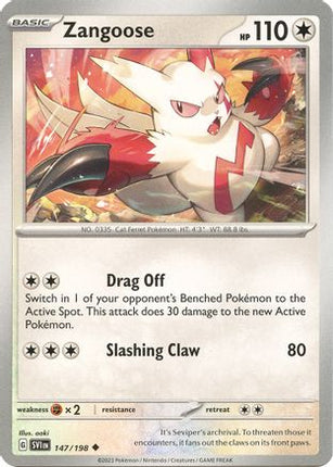 Pokemon TCG - Scarlet & Violet - Base Set - 147/198 - Zangoose - Uncommon