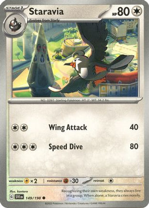 Pokemon TCG - Scarlet & Violet - Base Set - 149/198 - Staravia - Common - Reverse Holofoil