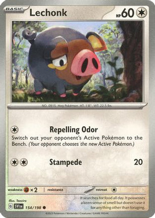 Pokemon TCG - Scarlet & Violet - Base Set - 154/198 - Lechonk - Common - Reverse Holofoil
