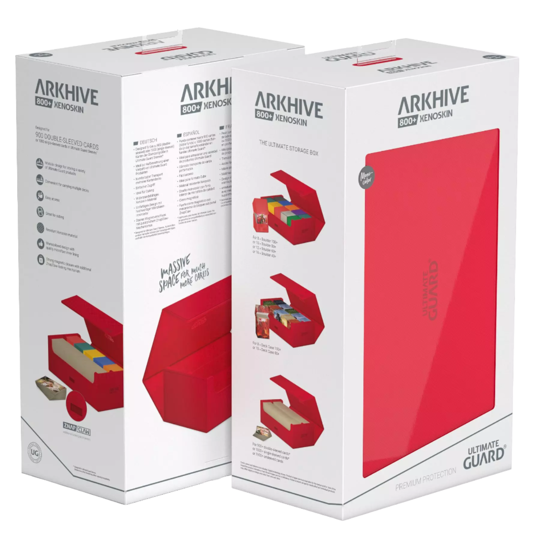 Ultimate Guard - Arkhive XenoSkin - 800+ Card Case - Monocolor Red