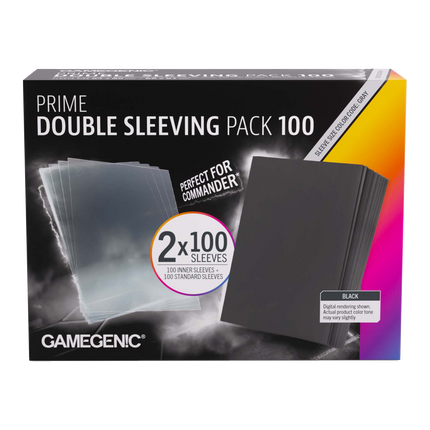 Gamegenic - Prime Double Sleeving Pack - Black (100 Prime + 100 Inner Sleeves)