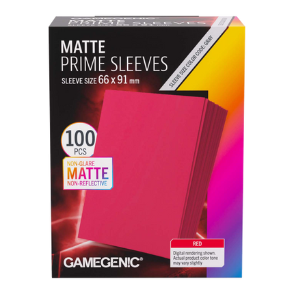 Gamegenic - Matte Prime Sleeves Red 66x91 (100 ct.)