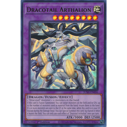 Yu-Gi-Oh! TCG - Justice Hunters - JUSH-EN006 - Dracotail Arthalion - Ultra Rare (1st Edition)