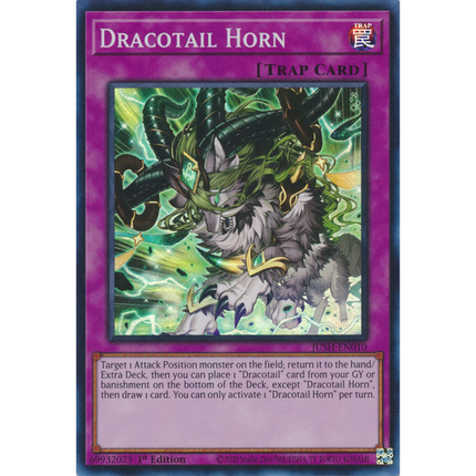 Yu-Gi-Oh! TCG - Justice Hunters - JUSH-EN010 - Dracotail Horn - Super Rare (1st Edition)