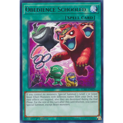 Yu-Gi-Oh! TCG - Justice Hunters - JUSH-EN029 - Obedience Schooled - Rare (1st Edition)