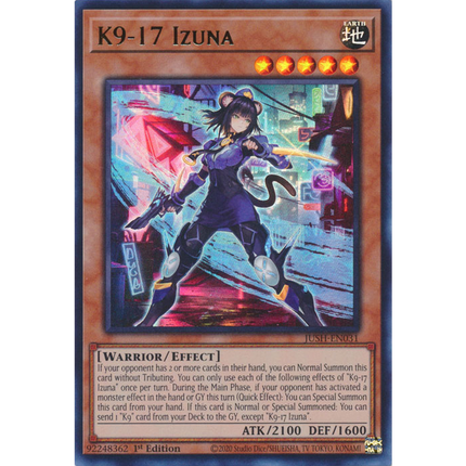 Yu-Gi-Oh! TCG - Justice Hunters - JUSH-EN031 - K9-17 Izuna - Ultra Rare (1st Edition)