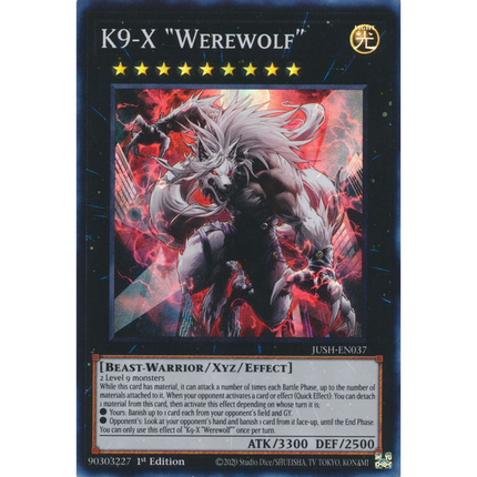 Yu-Gi-Oh! TCG - Justice Hunters - JUSH-EN037 - K9-X "Werewolf" - Super Rare (1st Edition)