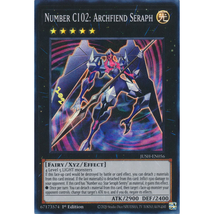 Yu-Gi-Oh! TCG - Justice Hunters - JUSH-EN056 - Number C102: Archfiend Seraph - Super Rare (1st Edition)