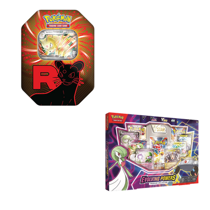 Pokemon TCG - Evolving Powers Collection Box & Team Rocket Tin (Persian) - Bundle