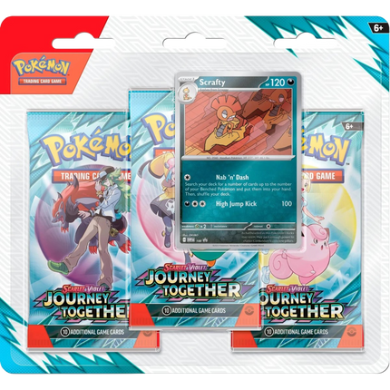 Pokemon TCG - Scarlet & Violet - Journey Together - 3-Pack Blister (Scrafty)