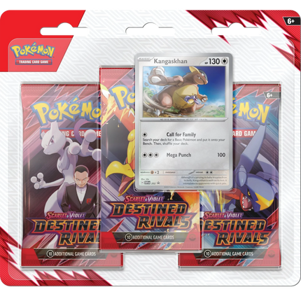 Pokemon TCG - Scarlet & Violet - Destined Rivals - 3-Pack Blister (Kangaskhan)