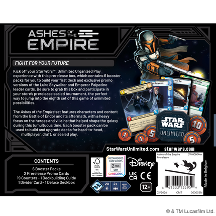 Star Wars: Unlimited - Ashes of the Empire - Prerelease Box